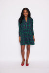 Sail to Sable Lurex Fit and Flare Tunic Dress Blackwatch Plaid