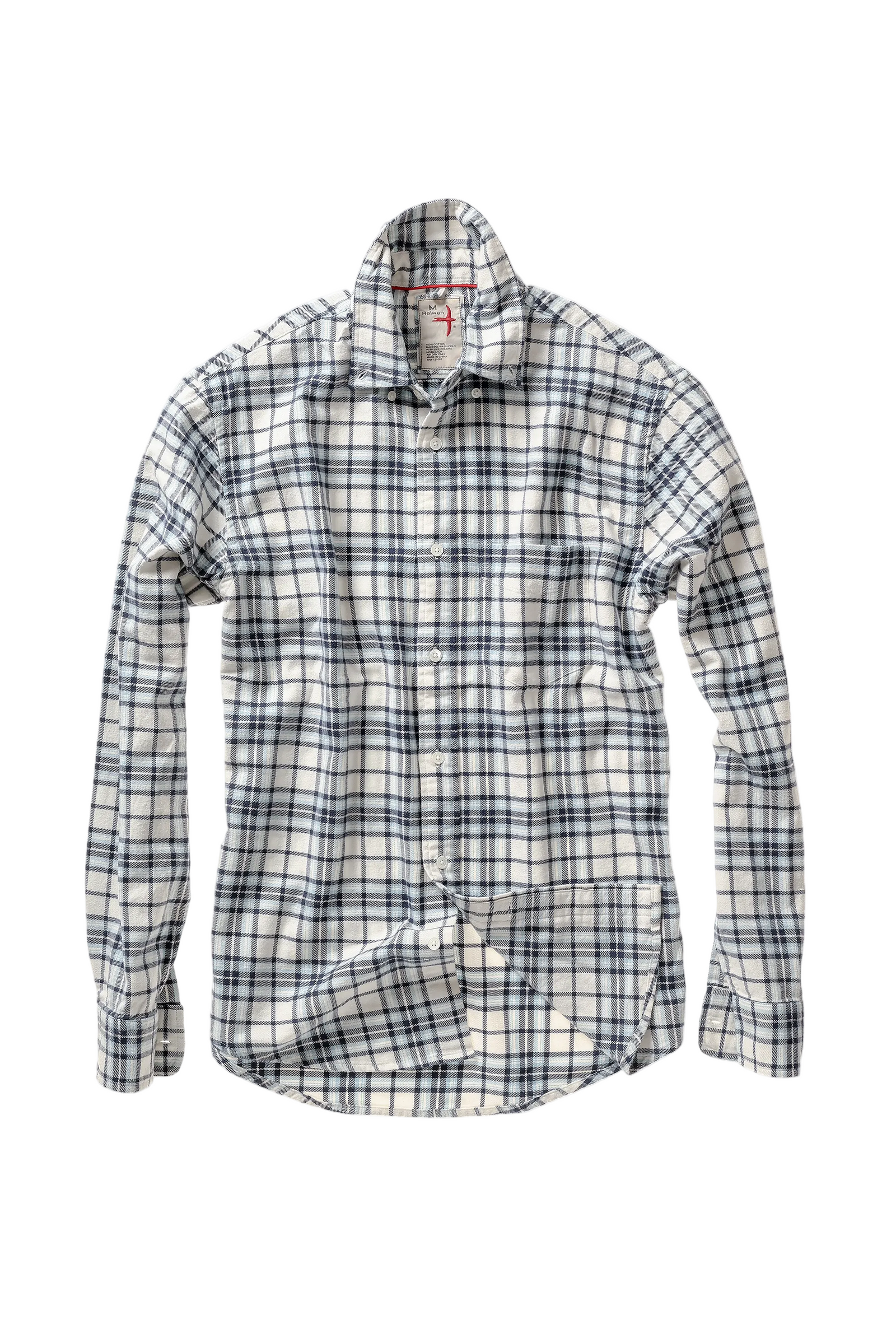 Relwen - Flyweight Flannel - White/Blue Plaid