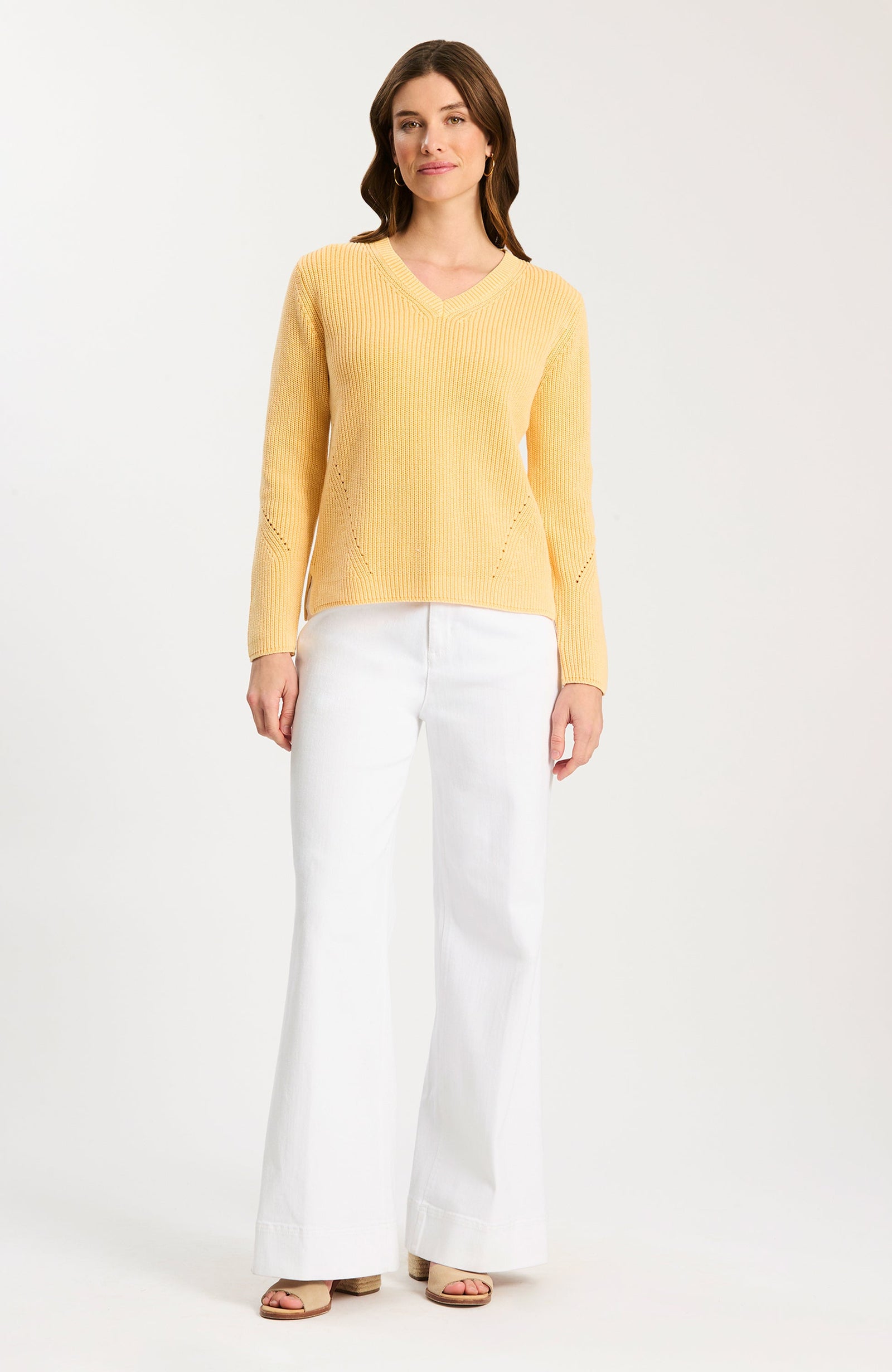 Tyler Boe - Mineral Wash V Neck Sweater - Pale Marigold