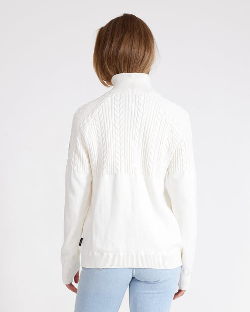 Holebrook Ladies Klara T-Neck Sweater Off White