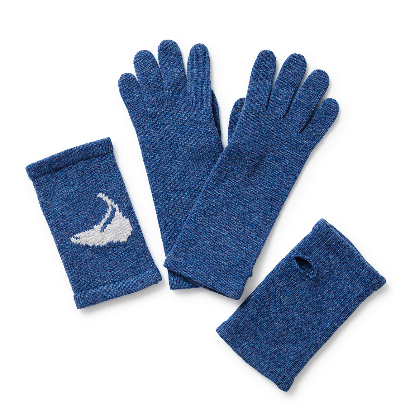 Alashan Ski 3 in 1 Glove Custom Nantucket "ISLAND" Nordic Blue/Heather Grey