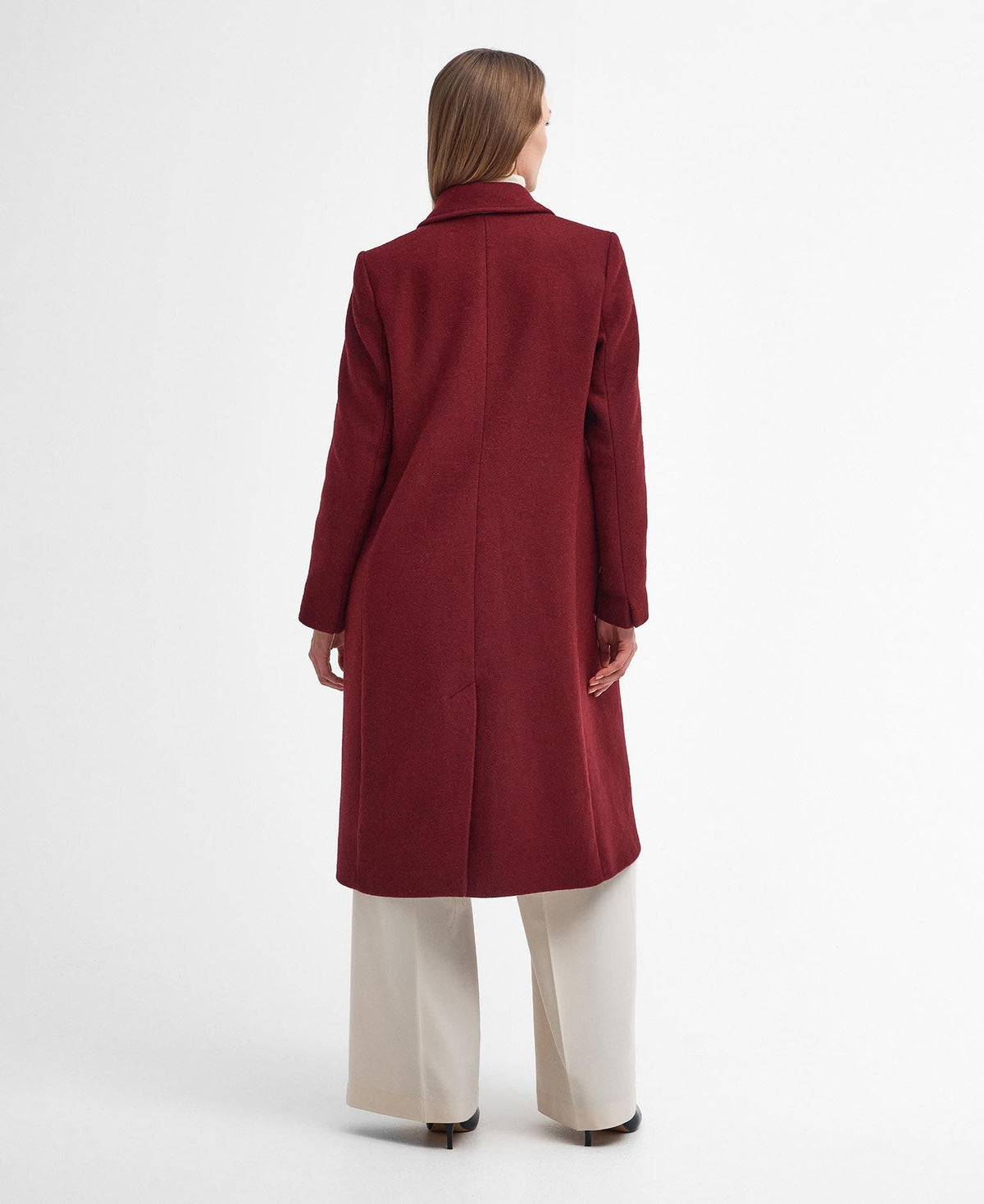Barbour Marylin Tailored Wool Coat in Burgundy