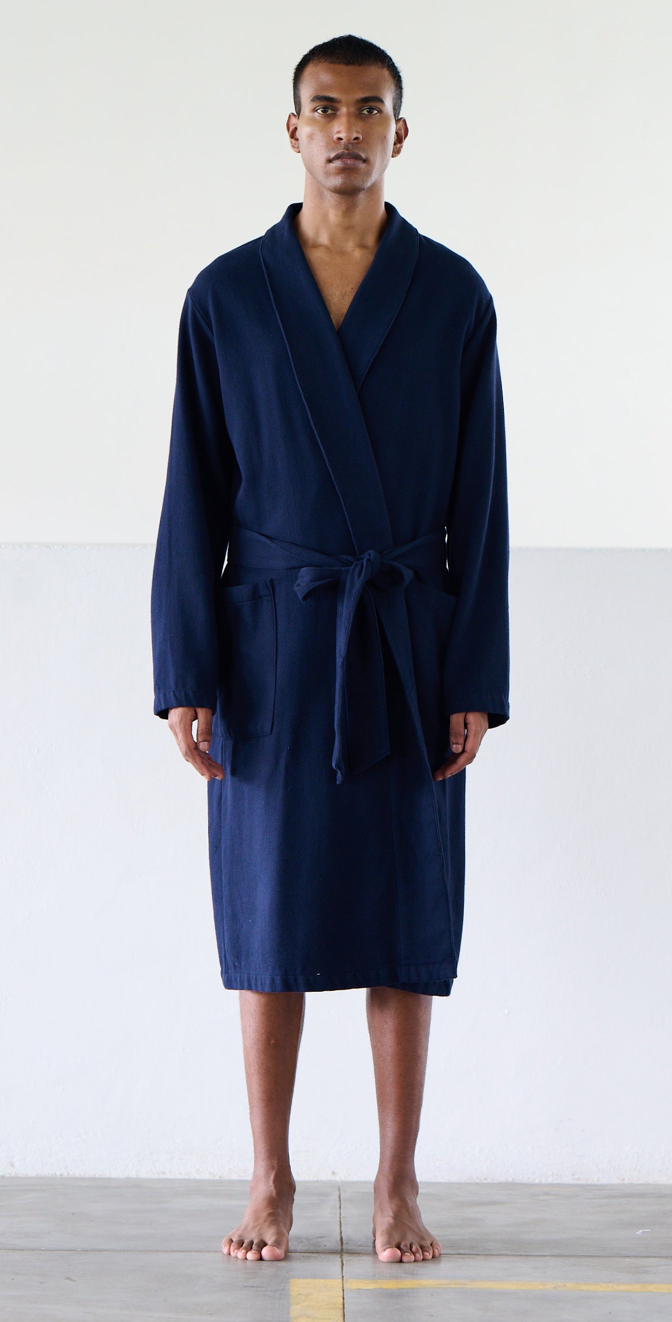 Orignal Madras Trading Co. Navy Striped Robe