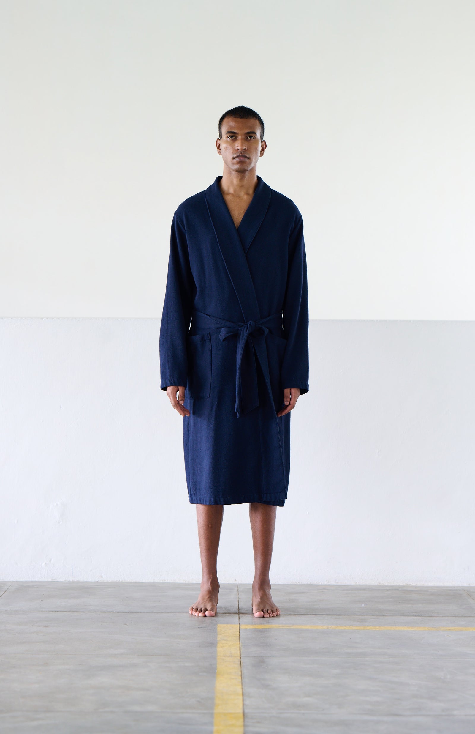 Orignal Madras Trading Co. Navy Striped Robe