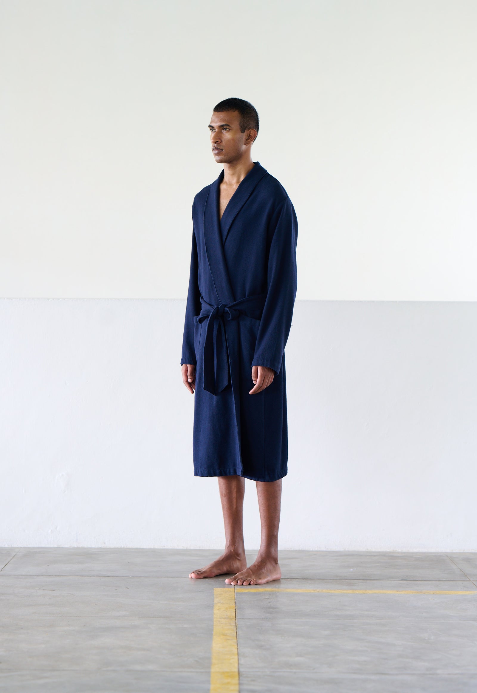 Orignal Madras Trading Co. Navy Striped Robe