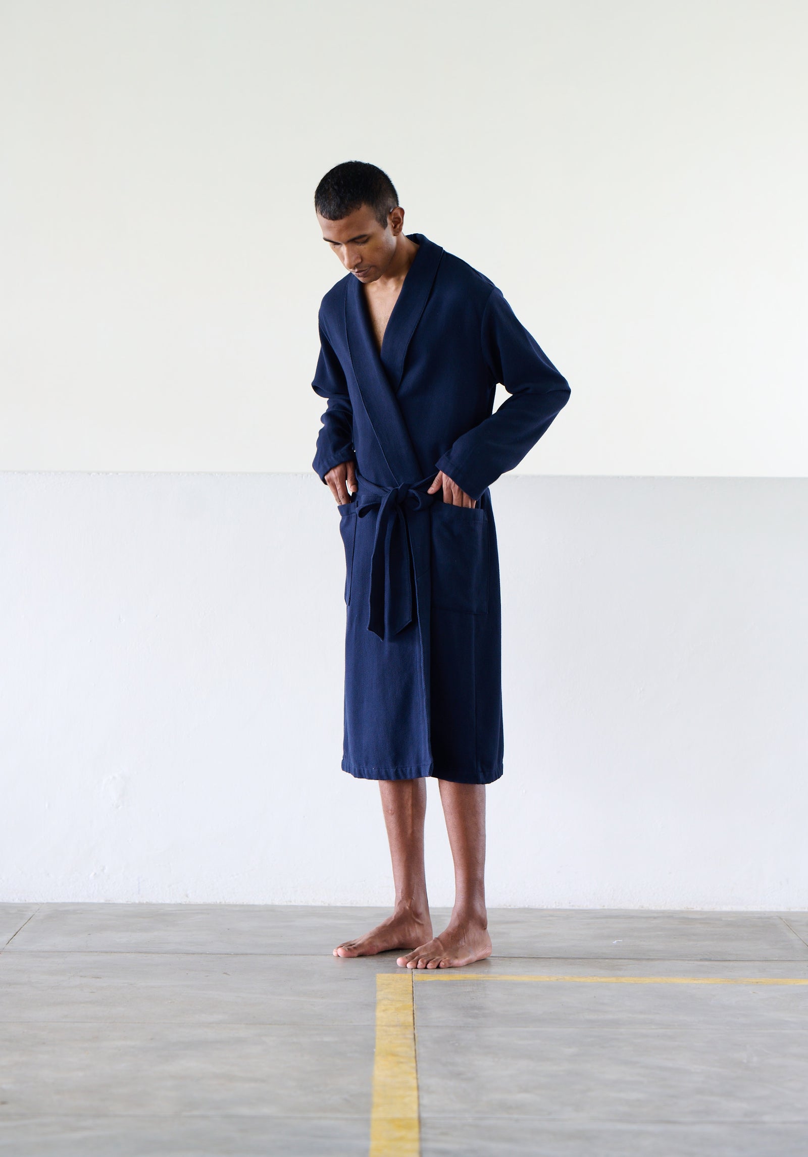 Orignal Madras Trading Co. Navy Striped Robe