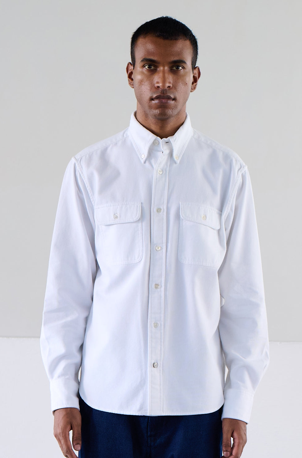 Original Madras Trading Company N°128 Twin Flap Pocket Button Down Collar Long Sleeve Shirt