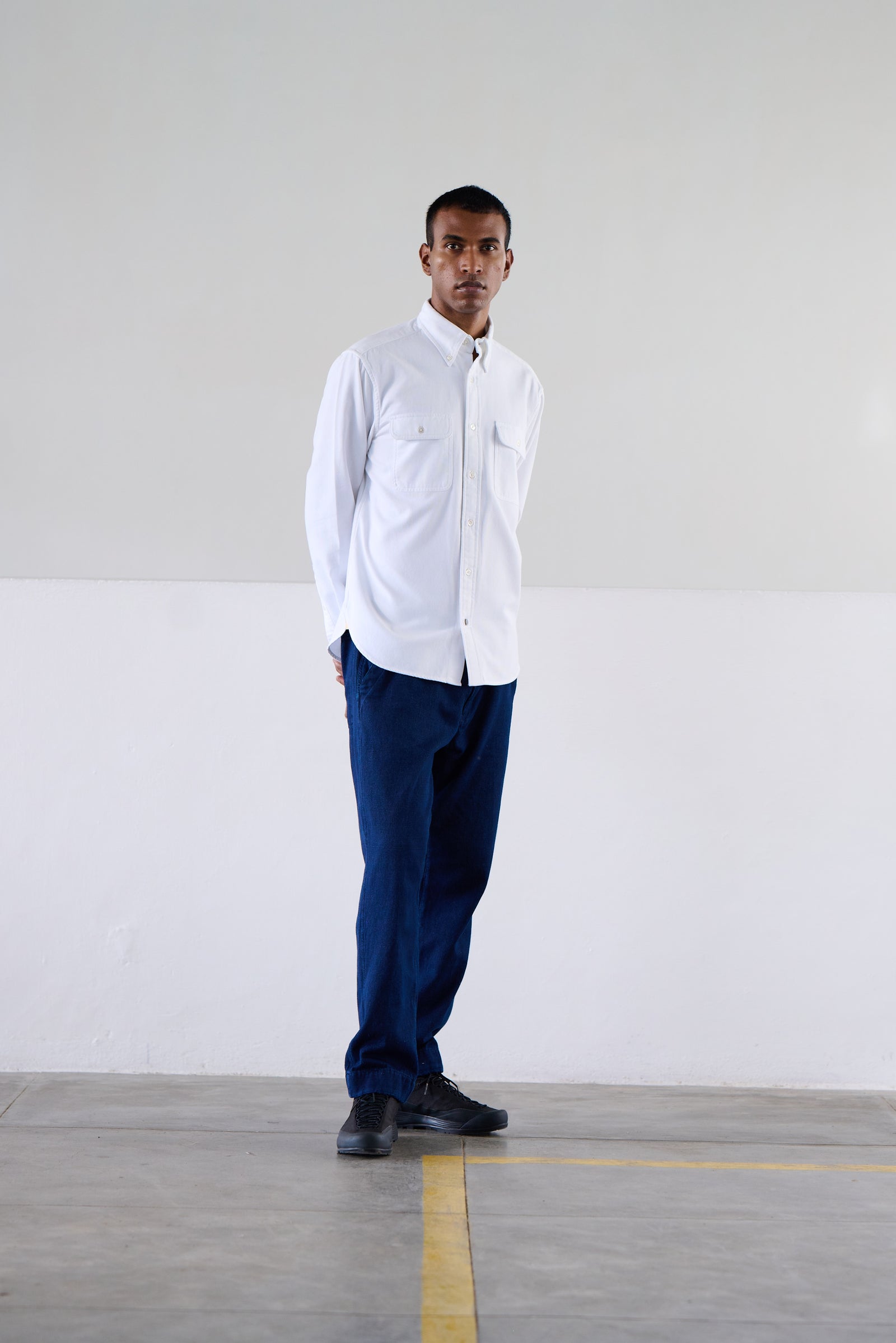 Original Madras Trading Company N°128 Twin Flap Pocket Button Down Collar Long Sleeve Shirt