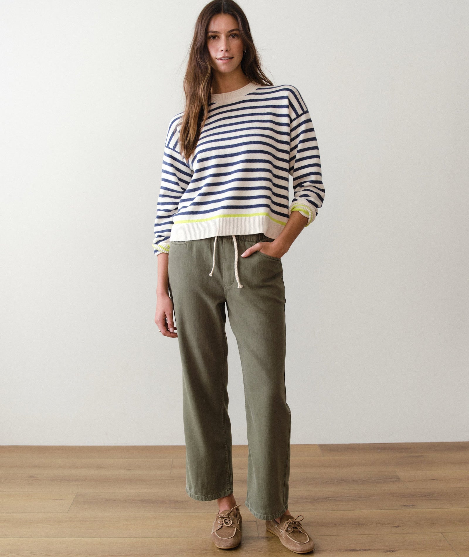 Marine Layer - Suki Rollneck Sweater - Navy Stripe