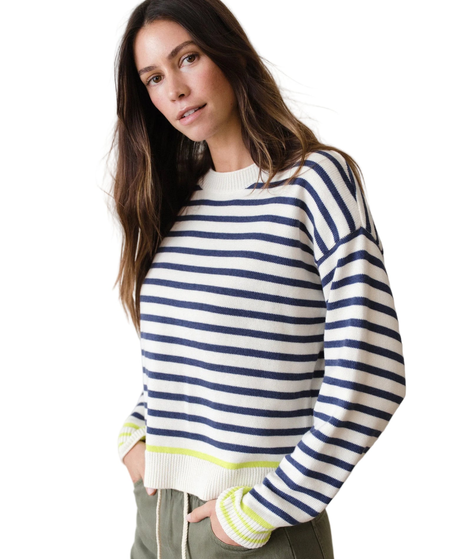 Marine Layer - Suki Rollneck Sweater - Navy Stripe