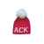 Alashan Cashmere Hat Red Velvet "ACK" White w/ White Pom