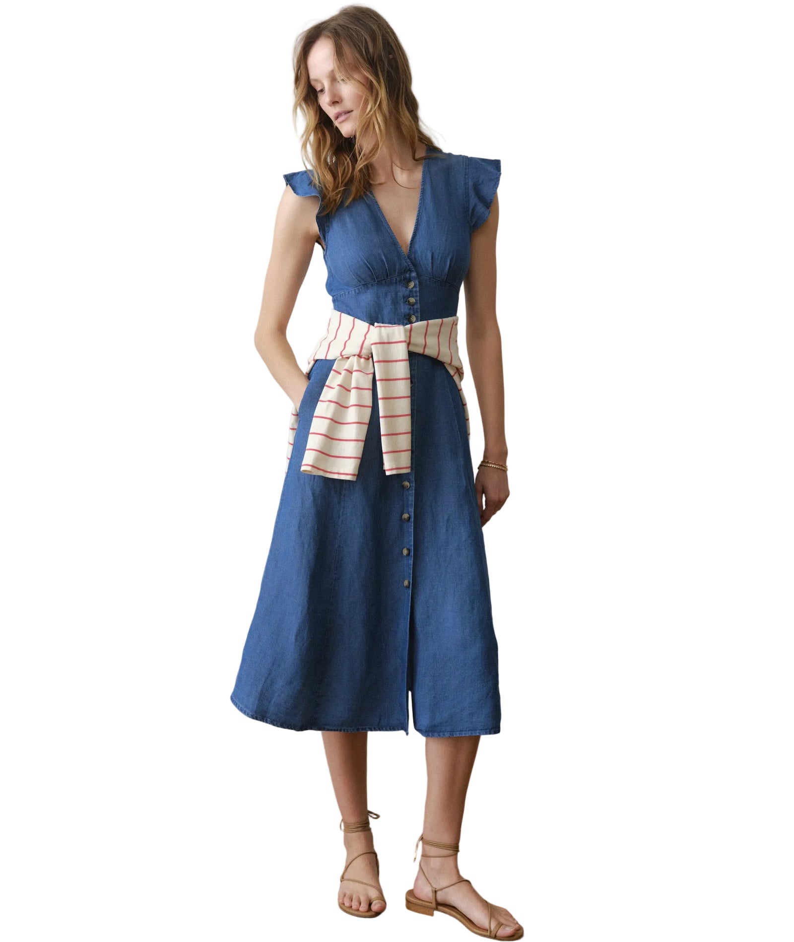 Marine Layer - Camila Midi Dress - Medium Wash