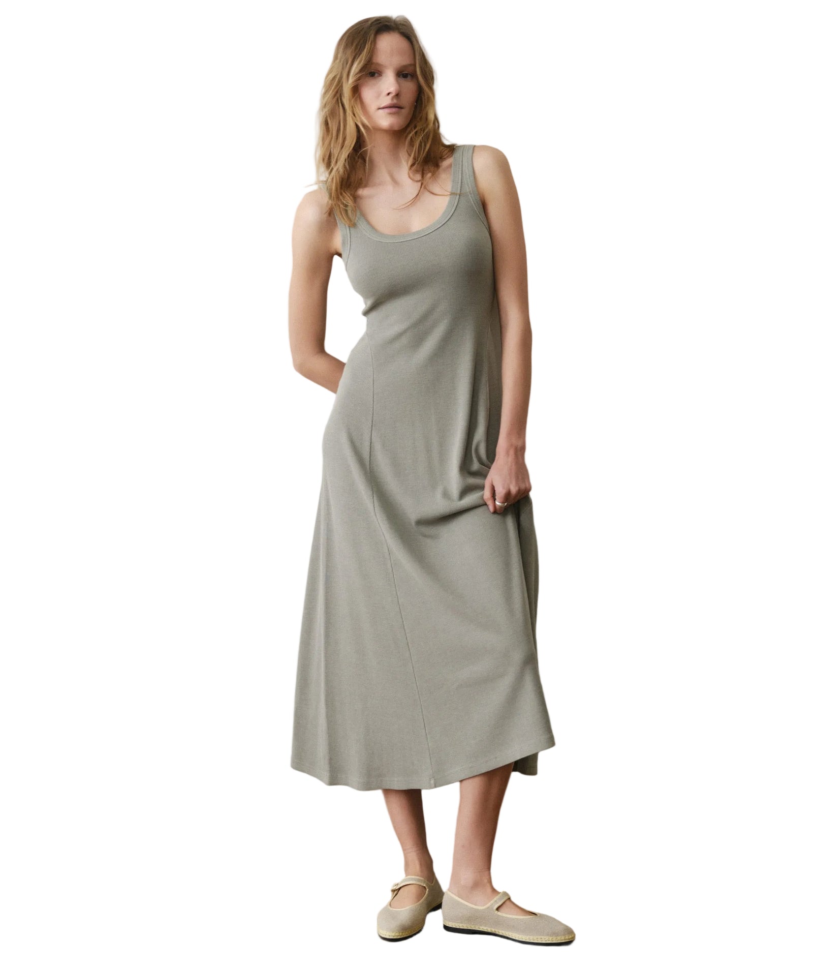 Marine Layer - Lexi Rib Sun-In Scoop Neck Dress - Fern