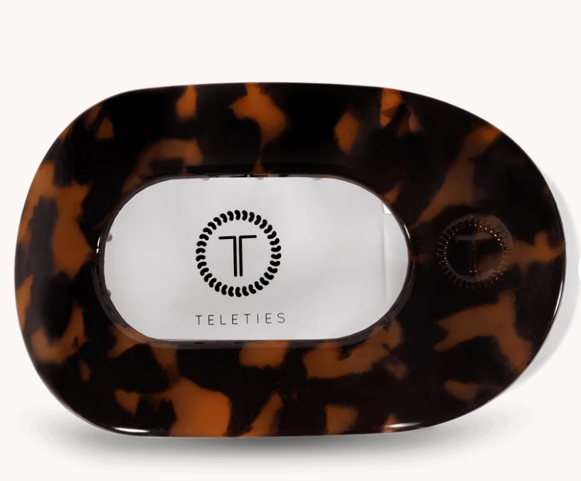 Teleties - Flat Round Clip Tortoise - Medium