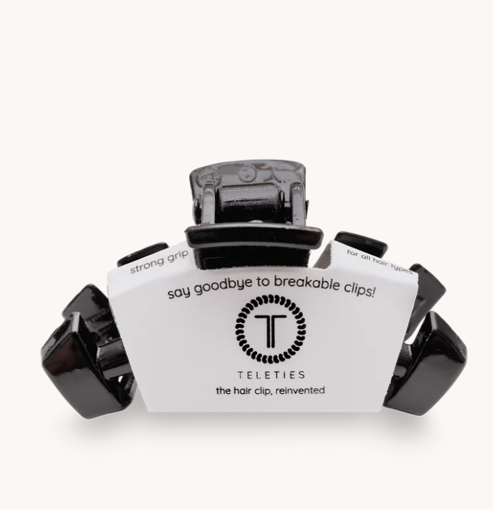 Teleties - Classic Claw Hair Clip - Jet Black - Tiny