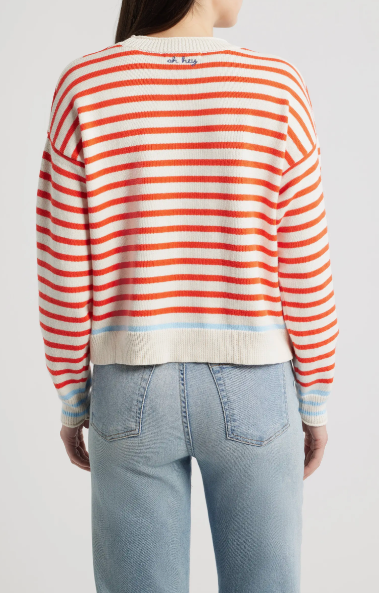 Marine Layer - Suki Rollneck Sweater - Red Stripe