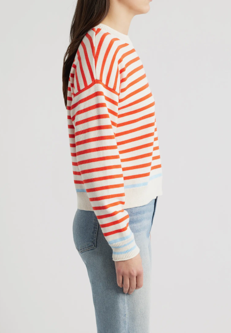 Marine Layer - Suki Rollneck Sweater - Red Stripe