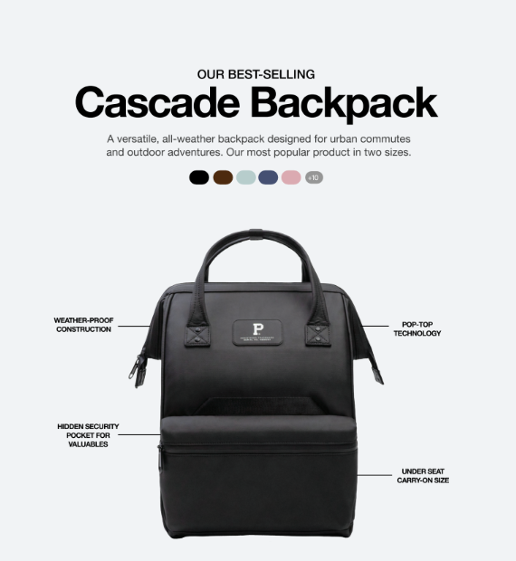 Portland Gear - Cascade Compact Backpack - Navy with Nantucket Red™