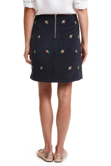 Castaway Ali Skirt Corduroy Nantucket Navy w/ Santa