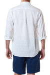 Castaway Chase Long Sleeve Linen Shirt -WHITE