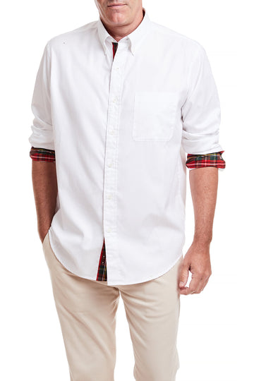 Castaway Chase Shirt Oxford With Royal Stewart Trim-White