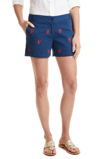 Castaway Sailing Short Stretch Twill Nantucket Navy w/ Lobster