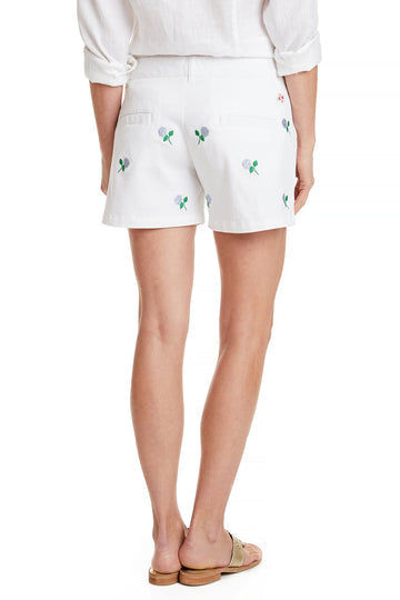 Castaway Ladies Sailing Short White w/ Hydrangea