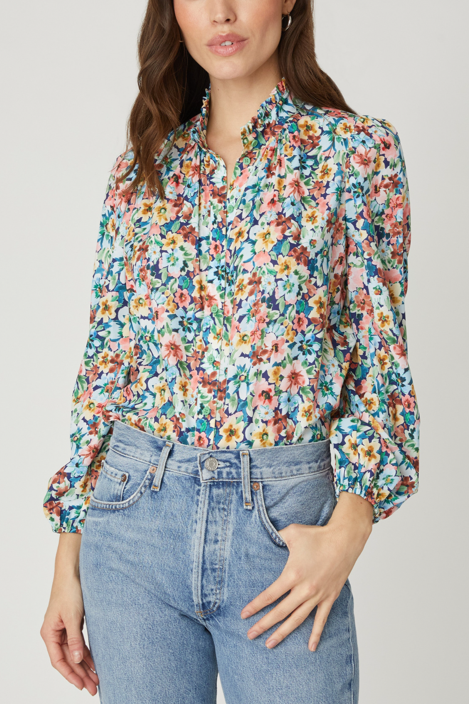 Shoshanna Ingrid Top Blue Multi