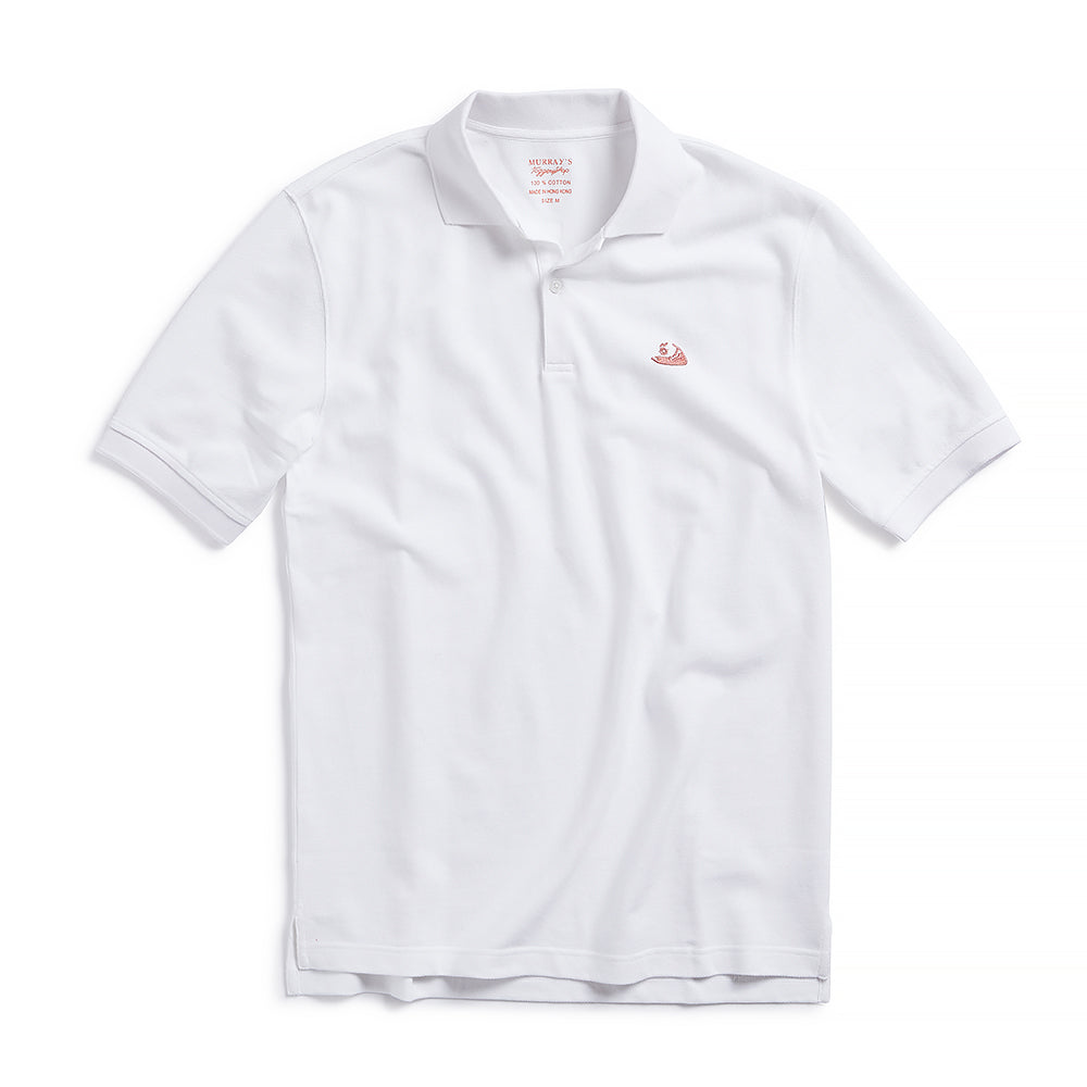 Nantucket Reds Collection® Men's Pique Polo - White with Logo