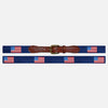 Smathers &amp; Branson American Flag Needlepoint Belt - Navy