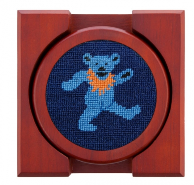Smathers & Branson Dancing Bears Needlepoint Coaster Set