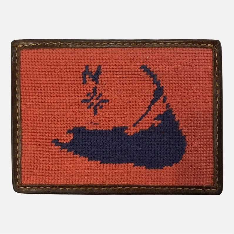 Smathers & Branson Nantucket Island Needlepoint Card Wallet - Red