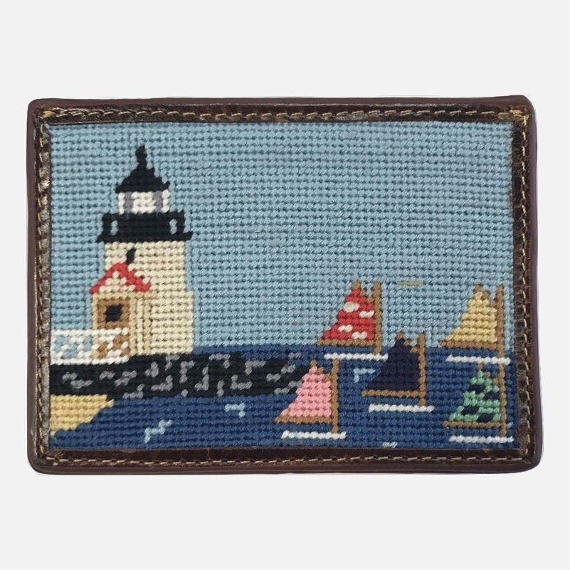 Smathers & Branson Brant Point Rainbow Fleet Needlepoint Card Wallet