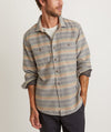 Marine Layer Cotton-Wool Blend Overshirt - Multi Stripe