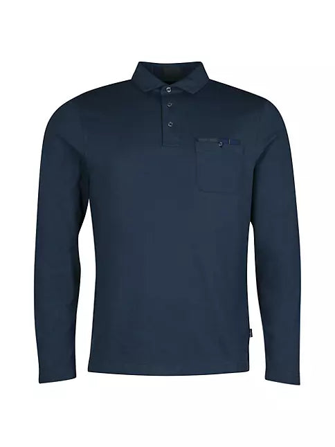 Barbour Long Sleeve Corpatch Polo - Navy