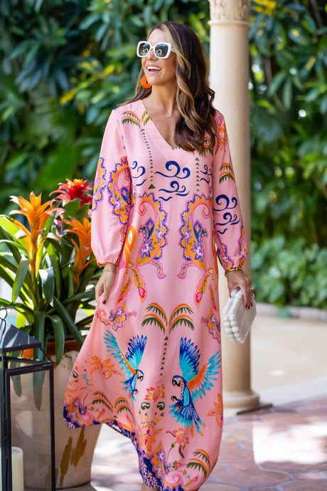 Walker & Wade Maxine Dress Pink Parrot