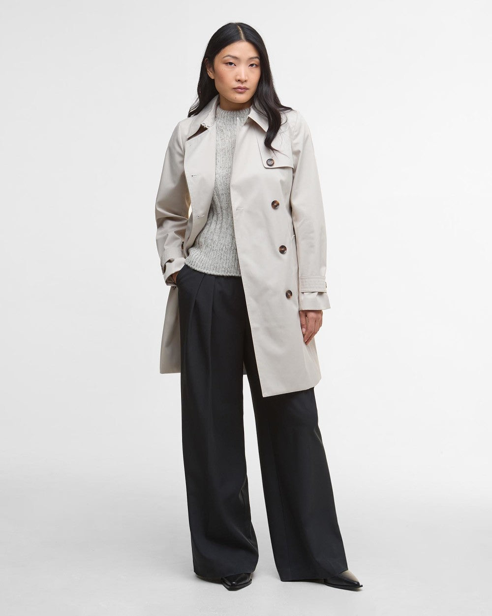 Barbour Short Greta Showerproof Jacket Mist/Hessian Tartan