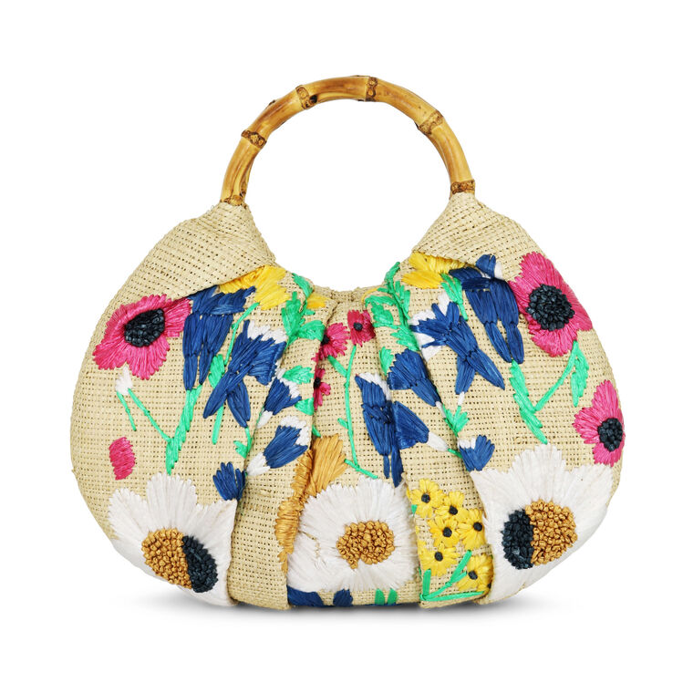 Serpui Hamper Flower Embroidery Bag Toast