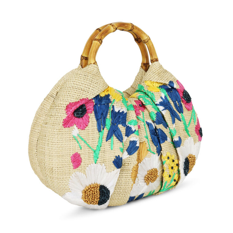 Serpui Hamper Flower Embroidery Bag Toast