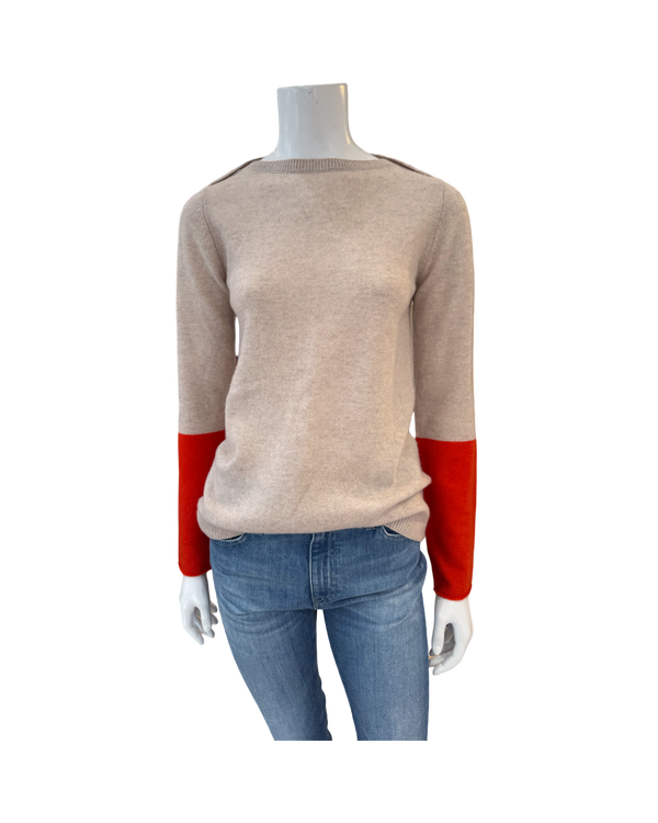 Cortland Park Ann Boatneck Sweater Beige/Orange