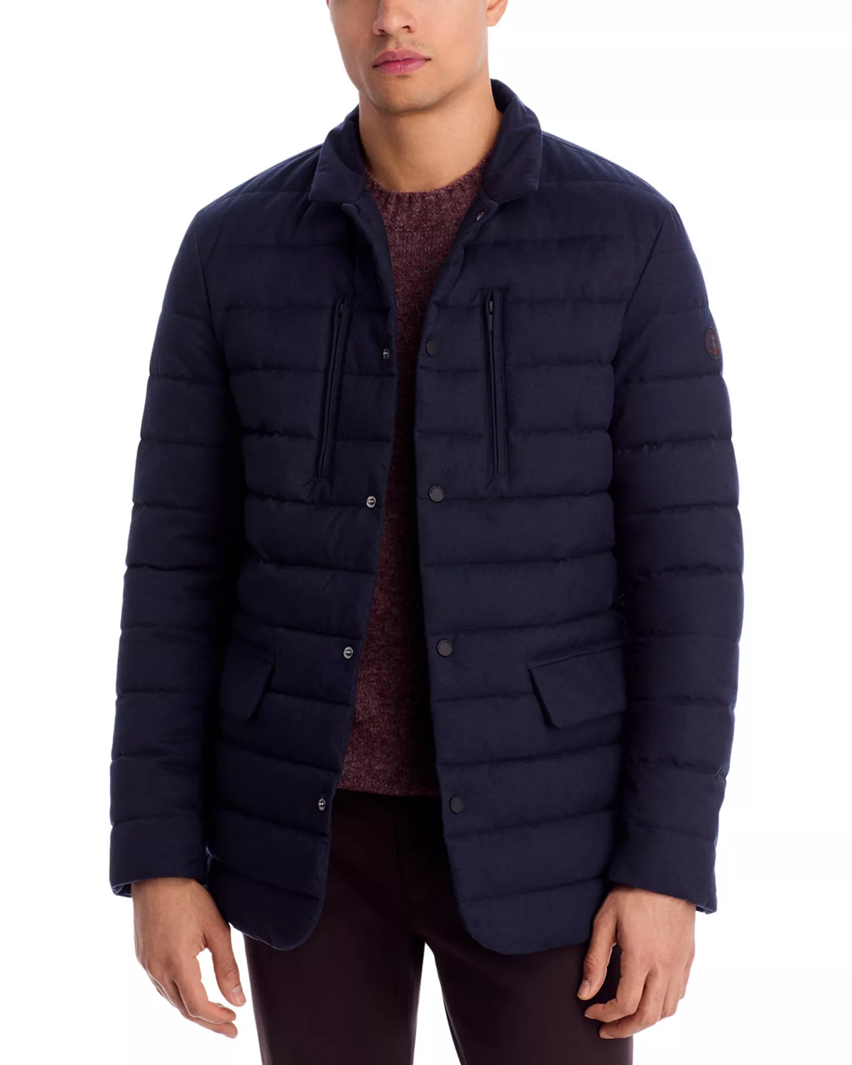 Save The Duck Felipe Mens Water Resistant Quilted Jacket - Navy Blue Melange
