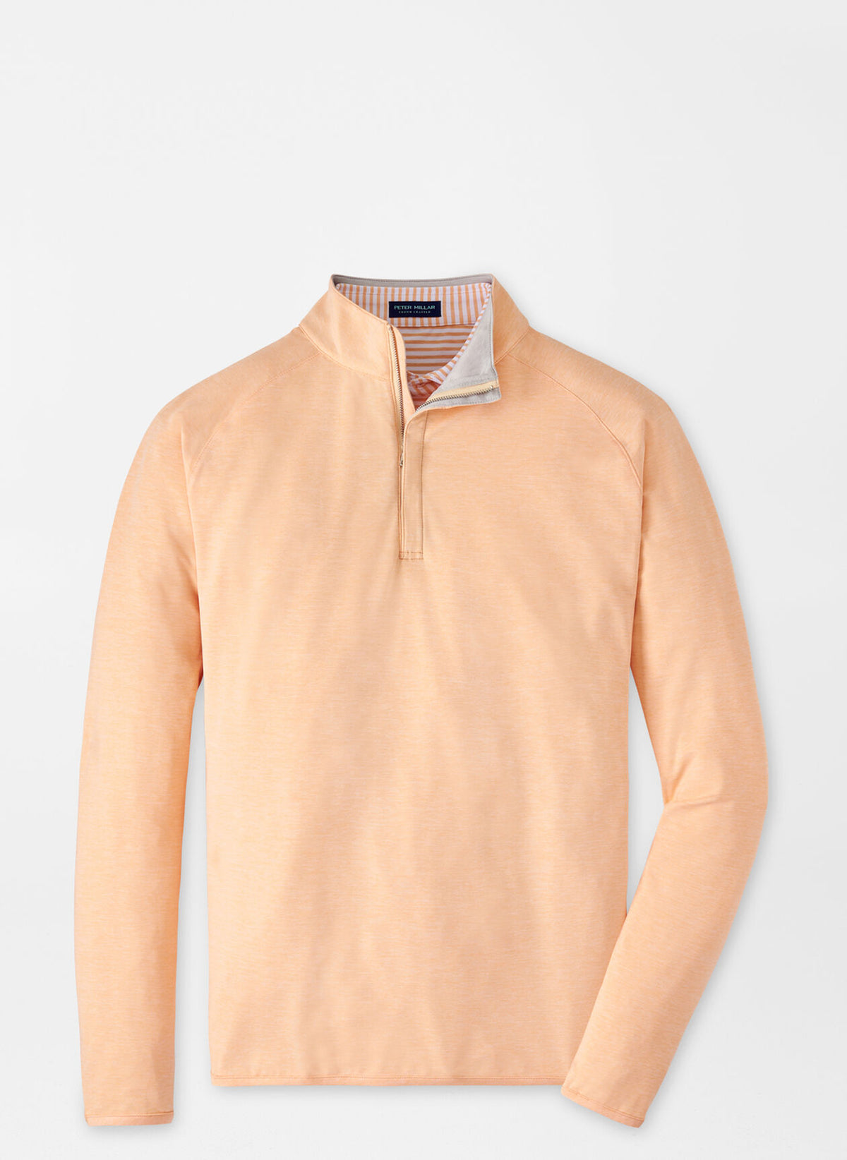 Peter Millar Stealth Performance Quarter-Zip in Orange Sorbet with Island Logo