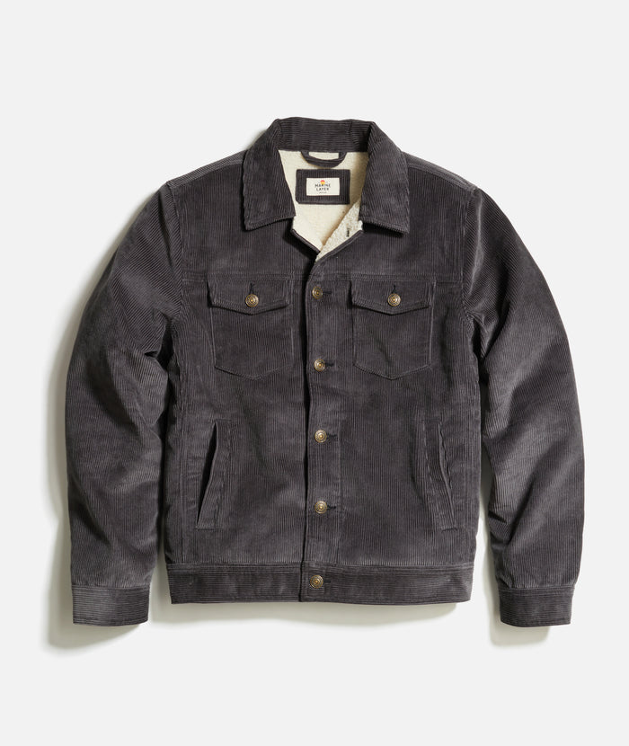 Marine Layer Boise Cord Trucker-faded black