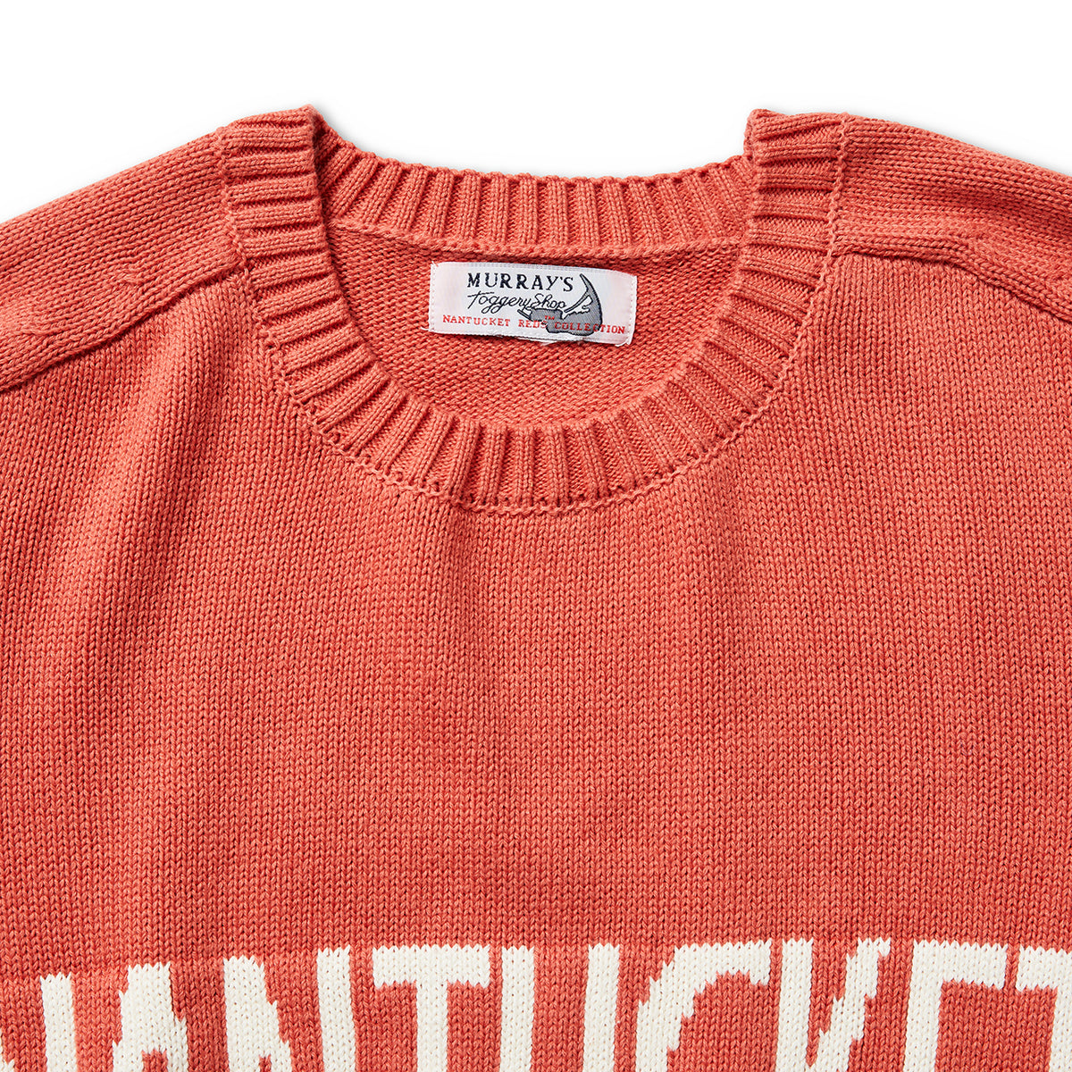 Mens Nantucket Red Crewneck Sweater w/ Nantucket