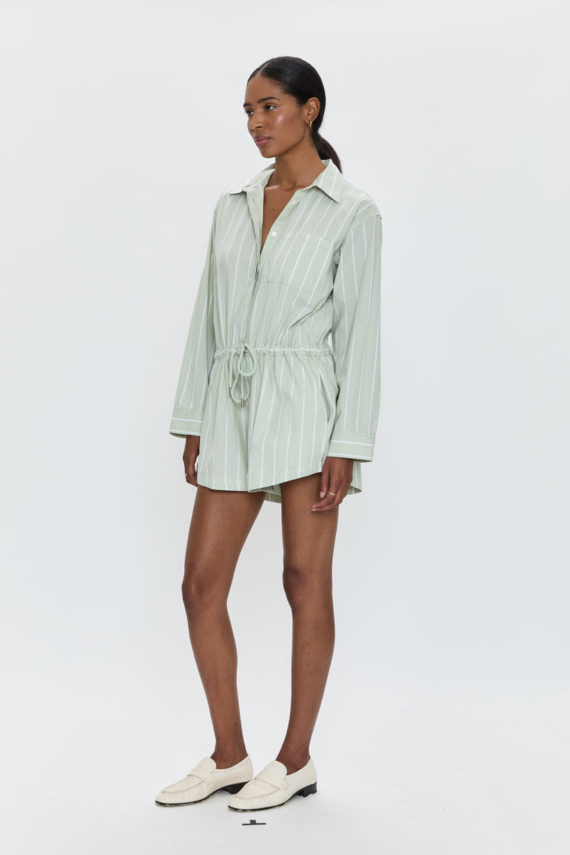 Pistola - Amelie Romper - Pistachio Stripe