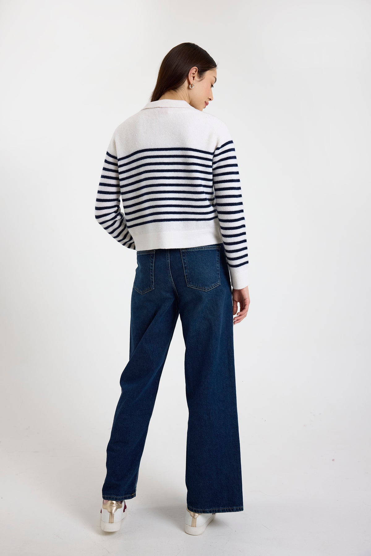 Brodie Cashmere Kate Bretton Jacket Organic White/Navy