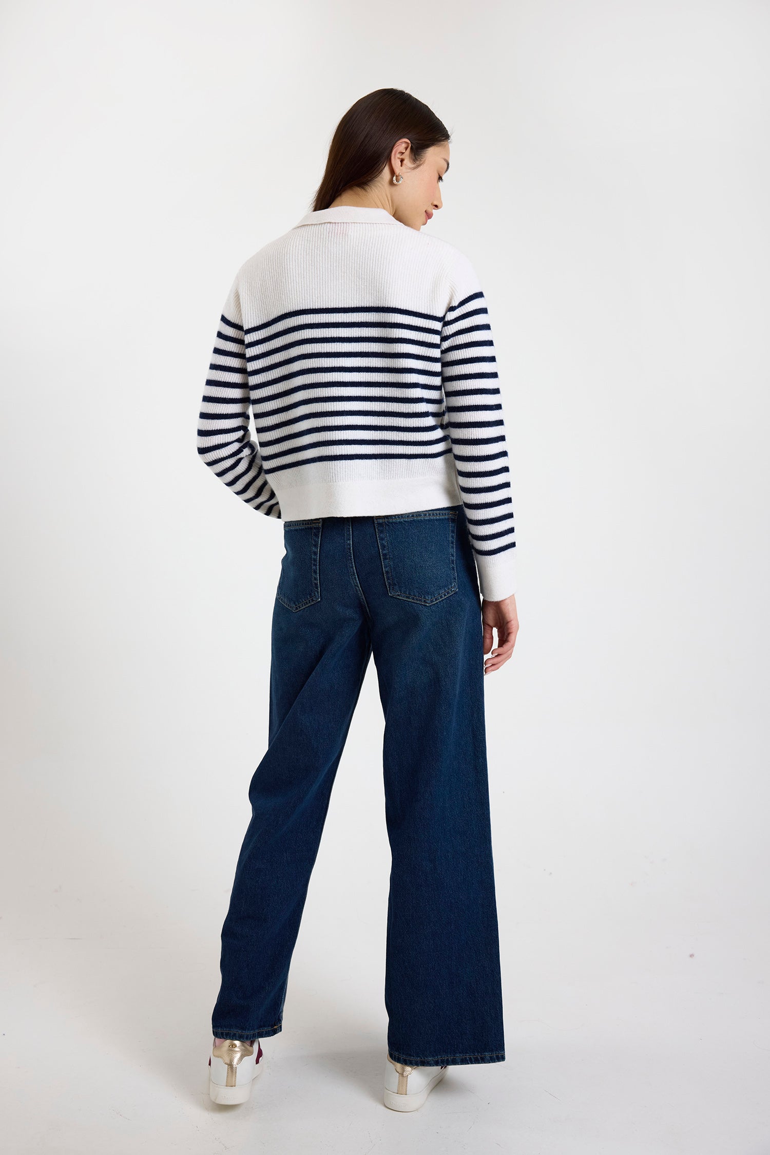 Brodie Cashmere Kate Bretton Jacket Organic White/Navy