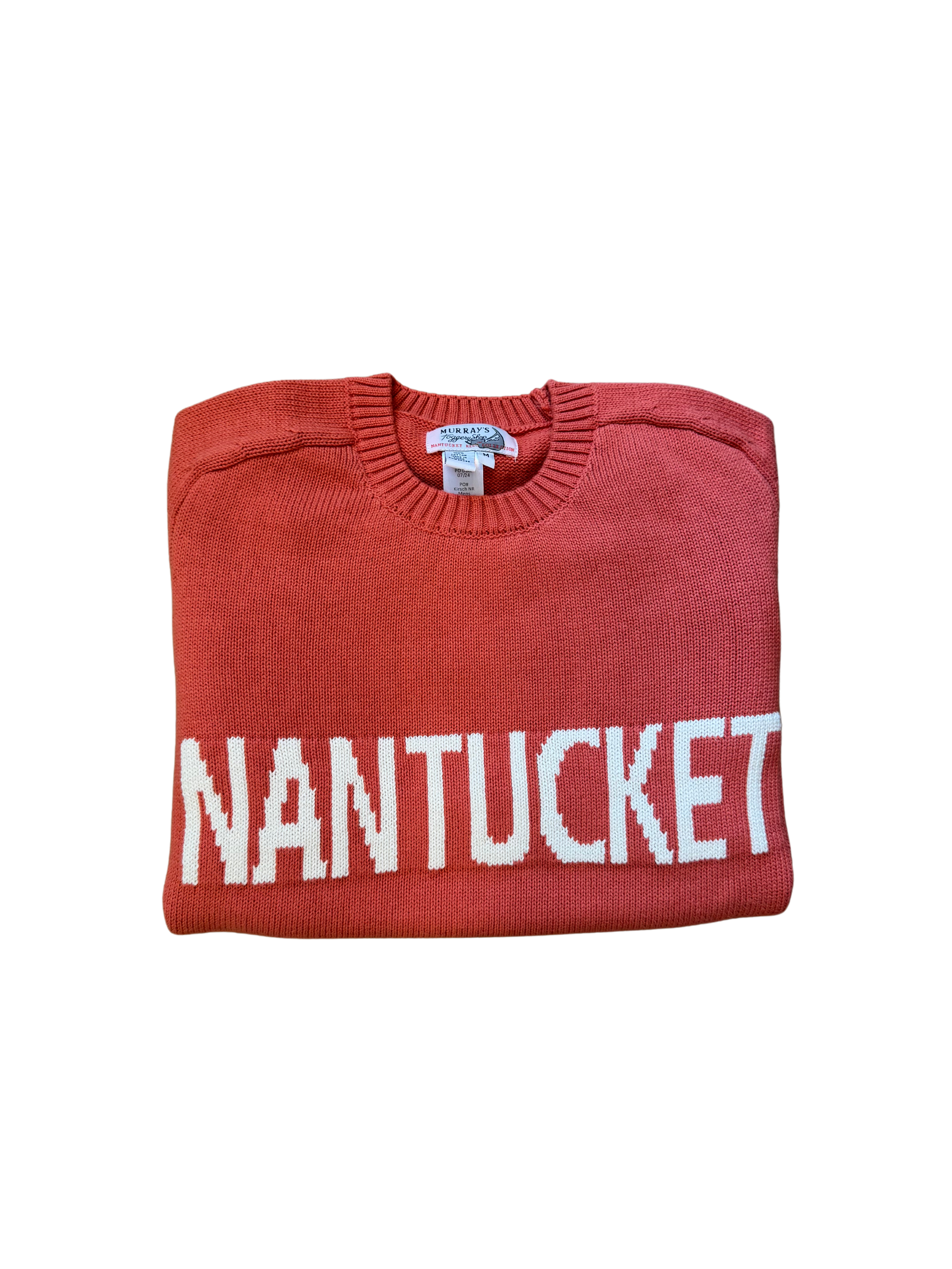 Ladies Crewneck Sweater Nantucket Red w/ Nantucket