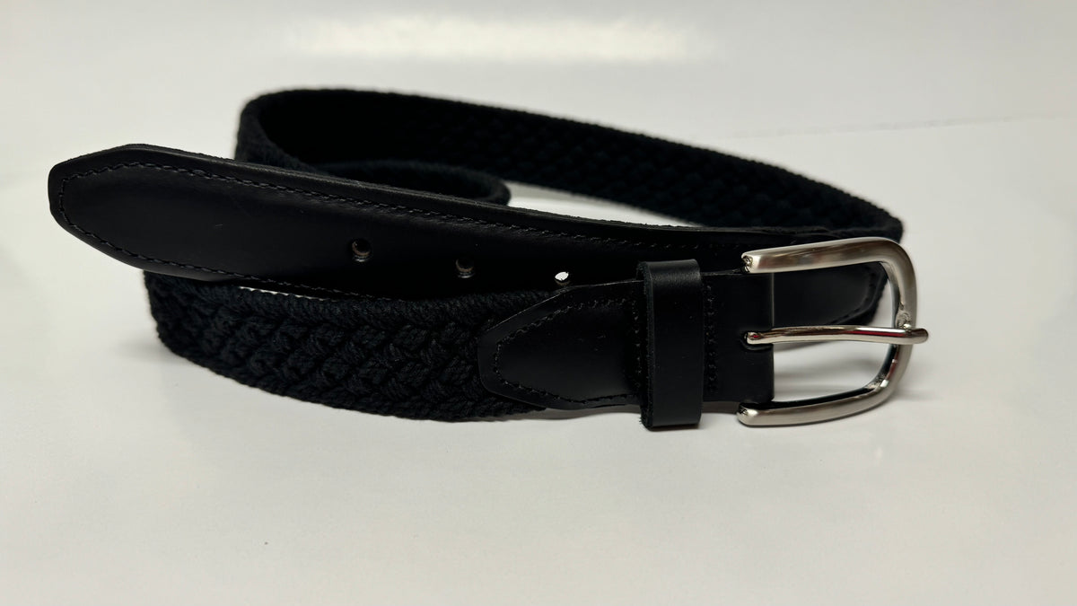 YRI Men's Braided Cotton Belt - Black