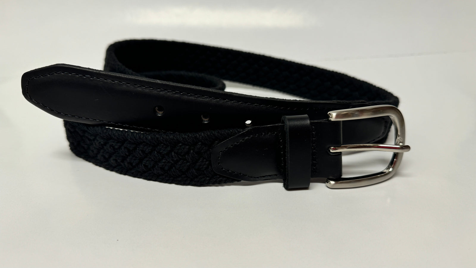 YRI Men's Braided Cotton Belt - Black